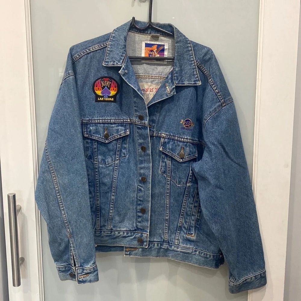 Vintage Hard Rock Las Vegas "The Joint" Save The Planet Denim Jacket Coat 90s XL